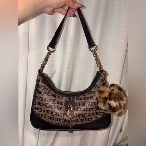 Juicy Couture Black and Tan Shoulder Bag